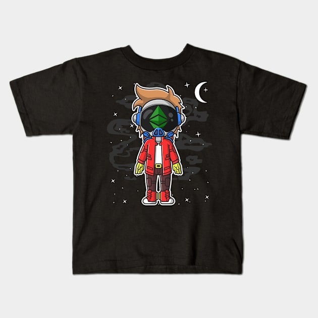 Hiphop Astronaut Ethereum Classic Crypto ETH Coin To The Moon Crypto Token Cryptocurrency Wallet Birthday Gift For Men Women Kids Kids T-Shirt by Thingking About